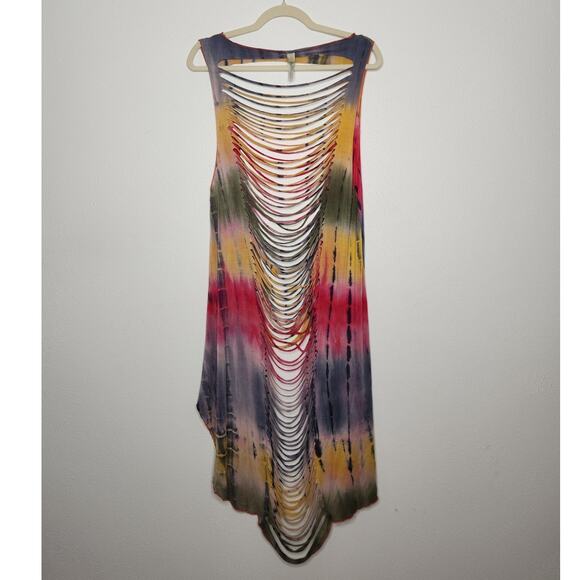 Vintage y2k Topia One Size Beach Summer Swimsuit Cover Surf Tie Dye Hippie - Picture 7 of 7